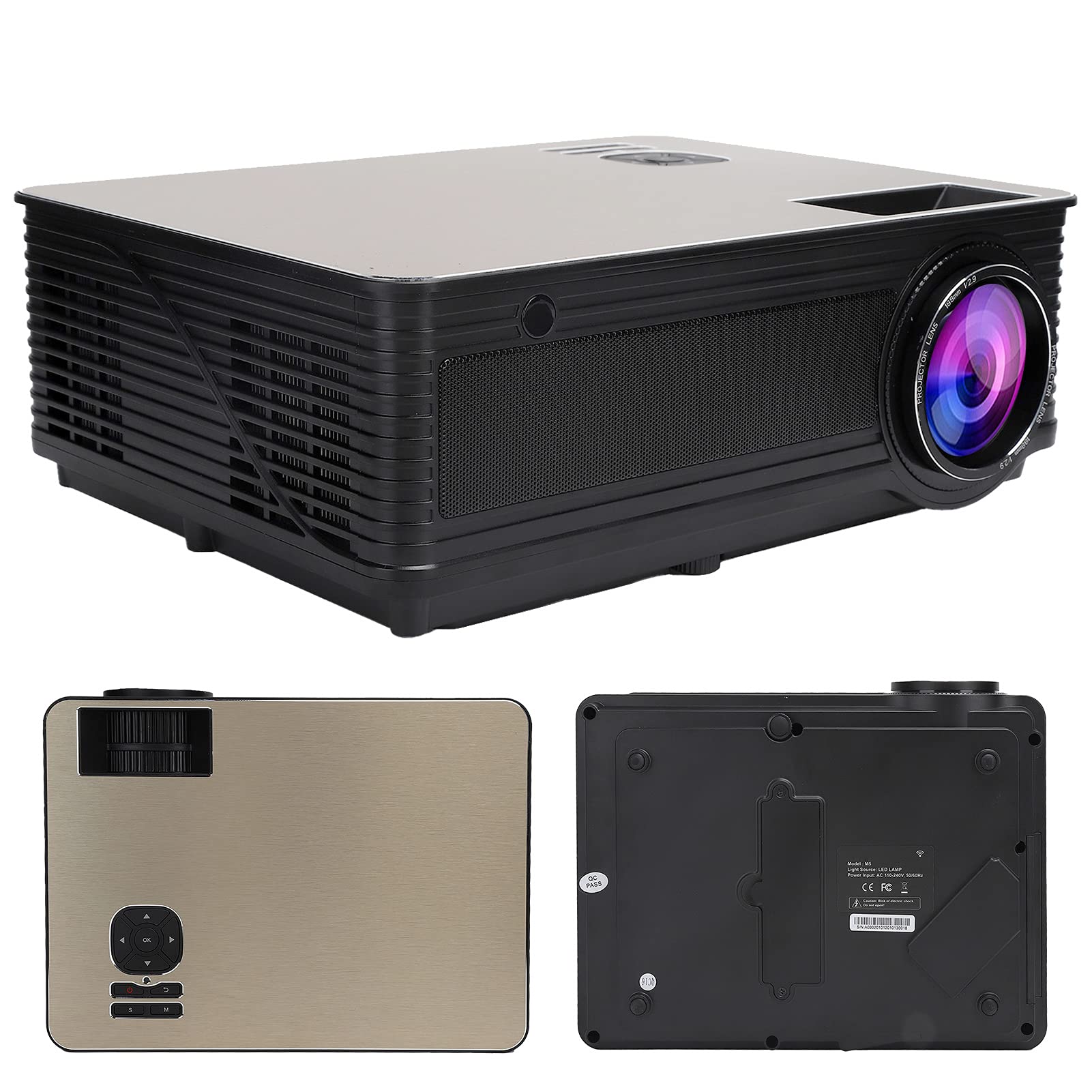 Projetor de vídeo portátil, tela de 140W 2000lm 1920X1080 40-124